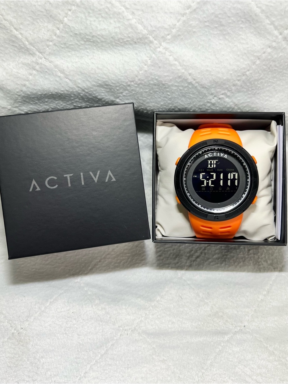 NEW! Activa Orange and Black Silicone Sport Watch